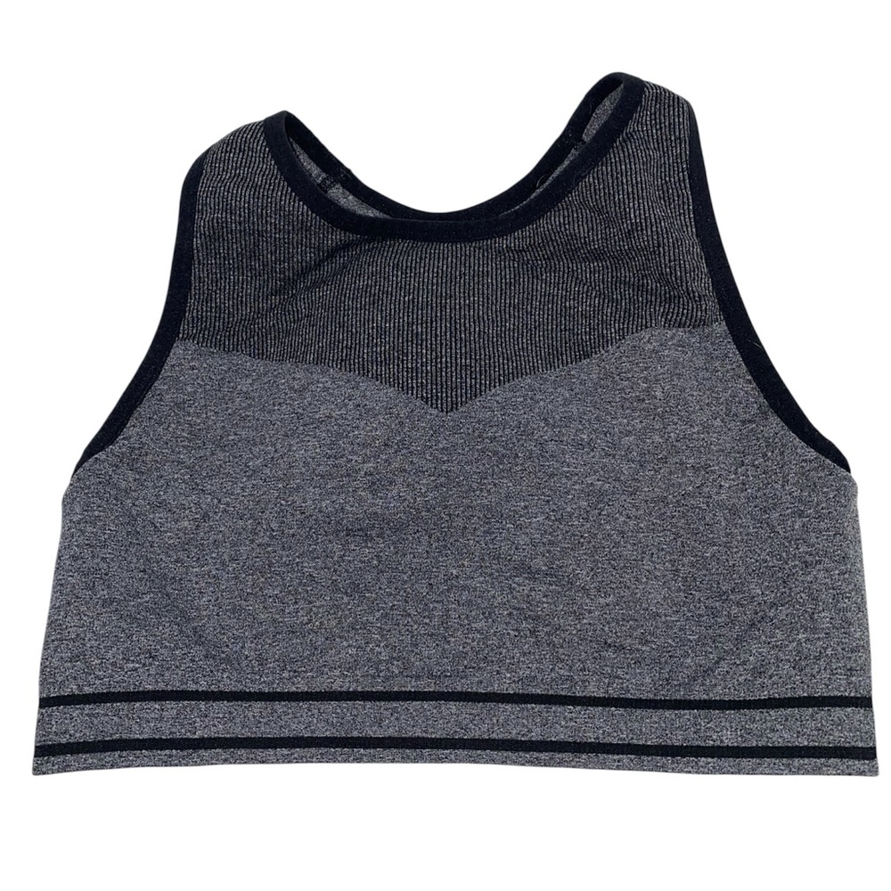 * escapades sport XL Seamless High-Neck padded Sports Bra in Heather Gray